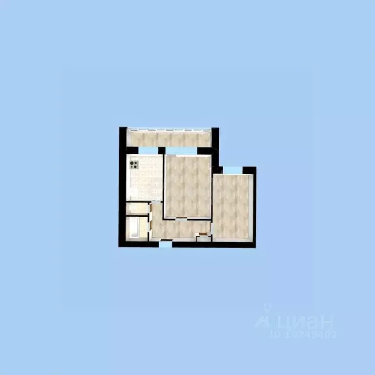 2-к кв. Башкортостан, Уфа ул. Ирендык, 4 (51.0 м) - Фото 1