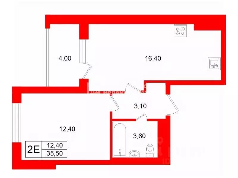 1-к кв. Санкт-Петербург пос. Стрельна, ул. Константина Тимошинина, 6 ... - Фото 2