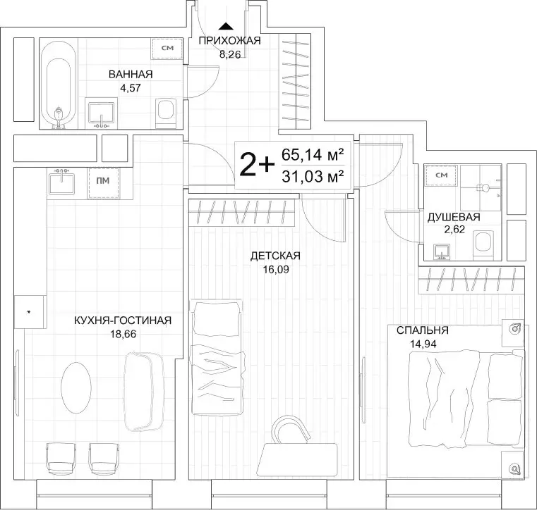 2-комнатная квартира: Москва, Береговой проезд, 3 (64.8 м) - Фото 1