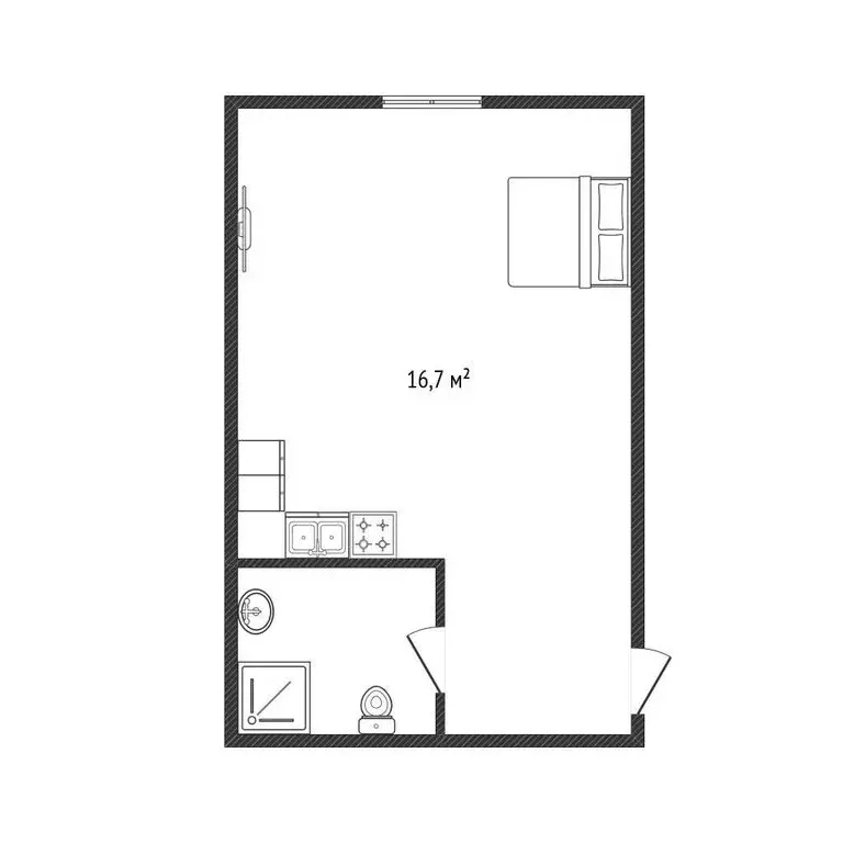 Квартира-студия: Краснодар, Музыкальный микрорайон, улица имени Сергея ... - Фото 1
