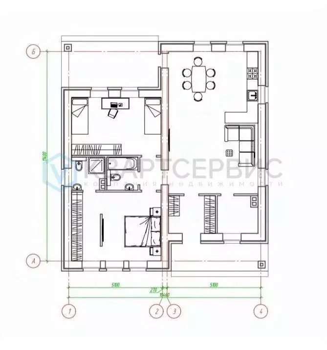 Дом в Омская область, Омский район, с. Пушкино ул. Ленского (113 м) - Фото 2