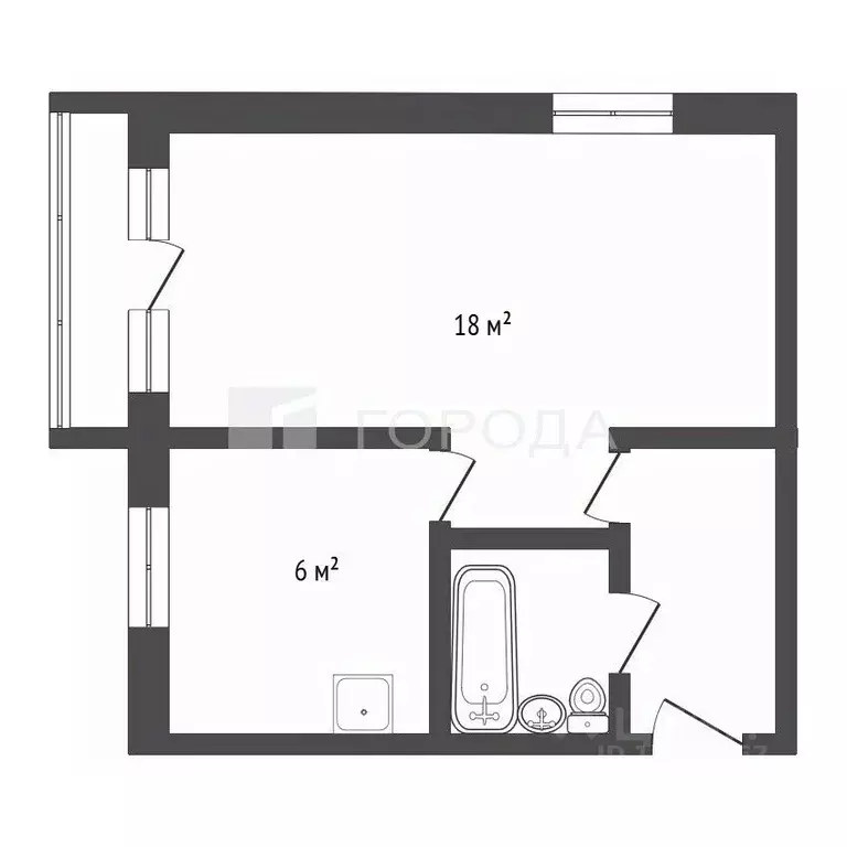 1-к кв. Кемеровская область, Новокузнецк ул. Климасенко, 16/1 (31.0 м) - Фото 2