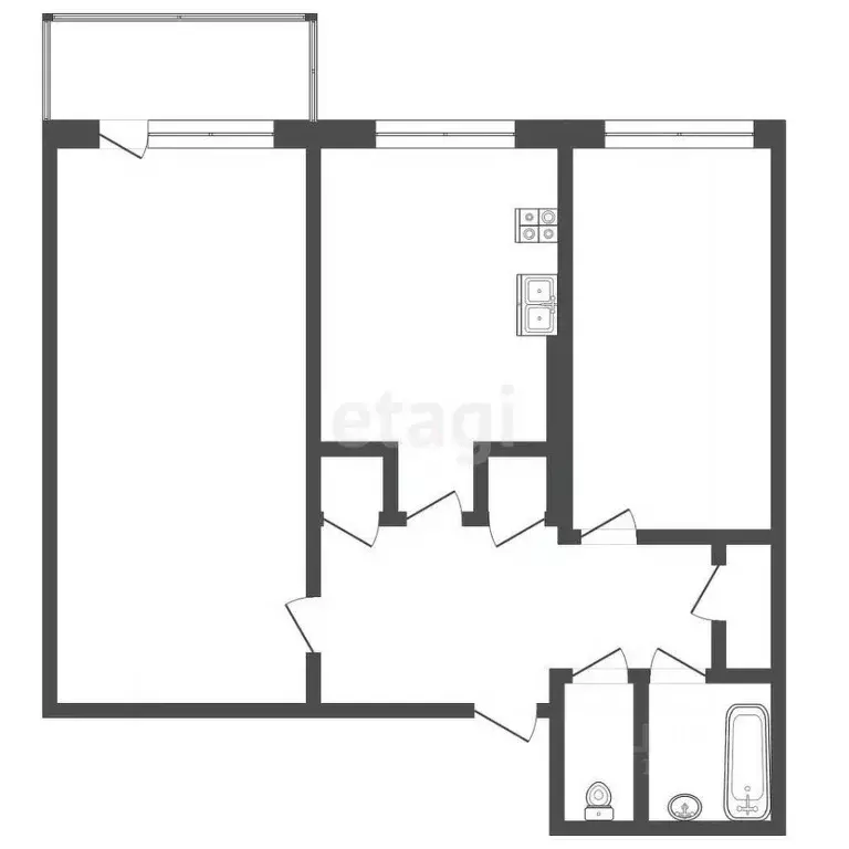 2-к кв. Саха (Якутия), Якутск ул. Лермонтова, 90/2 (48.0 м) - Фото 1