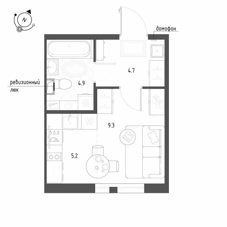 Квартира-студия: Шушары, Чудовская улица, 14к1 (24.1 м) - Фото 1