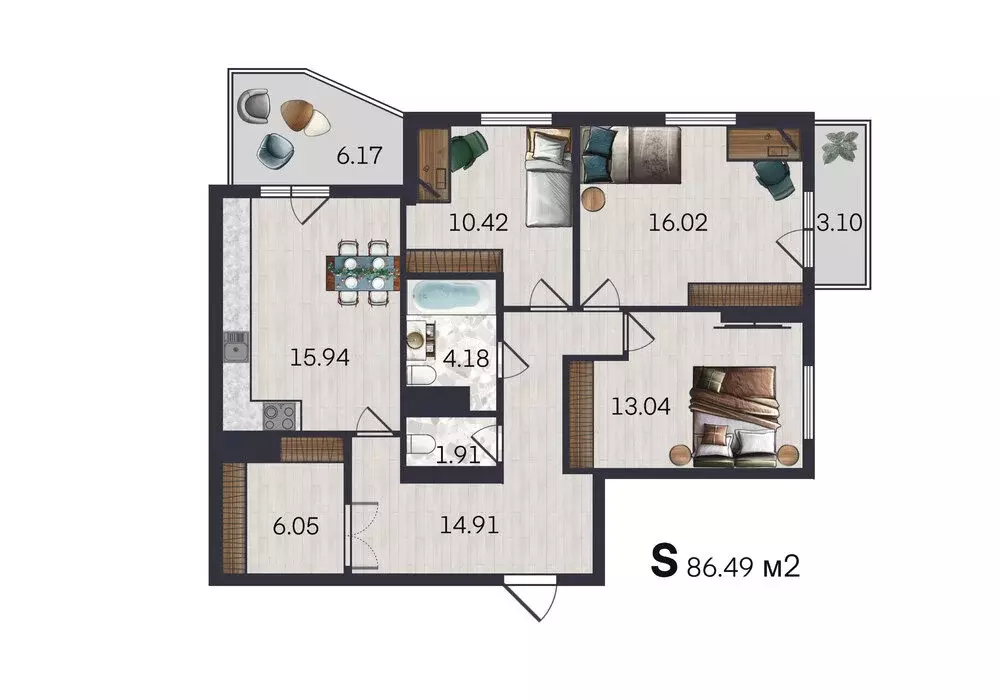 3-комнатная квартира: Ярославль, улица Строителей, 16к3 (86.5 м) - Фото 1