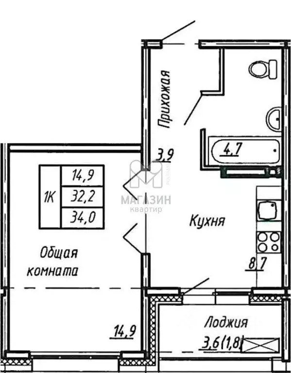 1-к кв. Ленинградская область, Тосненский район, пос. Тельмана ул. ... - Фото 1