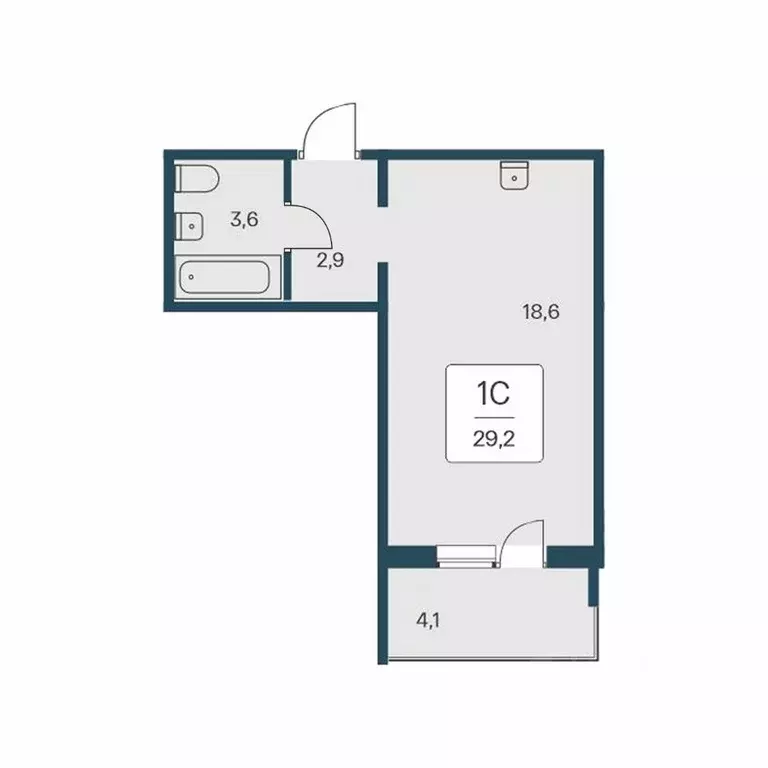 Студия Новосибирская область, Новосибирск Кедровая ул., 80/3 (29.2 м) - Фото 0