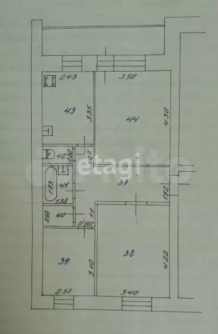 3-к. квартира, 62,1 м, 4/5 эт. - Фото 0