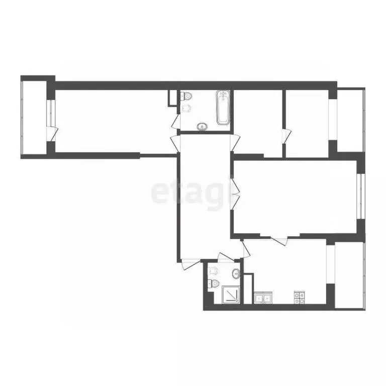 3-к кв. Тюменская область, Тюмень ул. Малыгина, 90 (129.4 м) - Фото 2