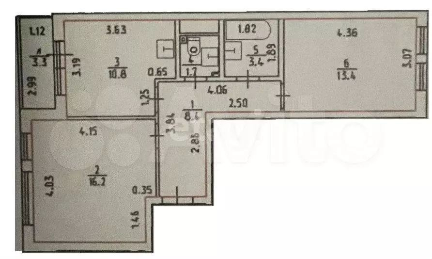 2-к. квартира, 57,2 м, 9/9 эт. - Фото 0