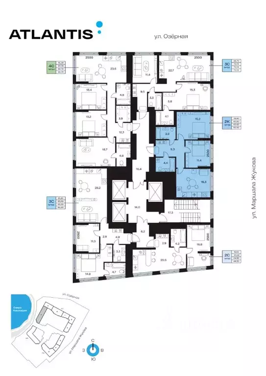 2-к кв. Башкортостан, Уфа Сипайлово жилрайон, Атлантис жилой комплекс ... - Фото 2