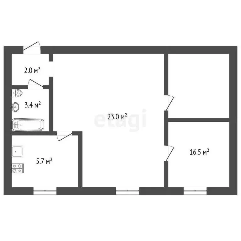 2-комнатная квартира: Ишим, улица Республики, 91А (48.3 м) - Фото 0