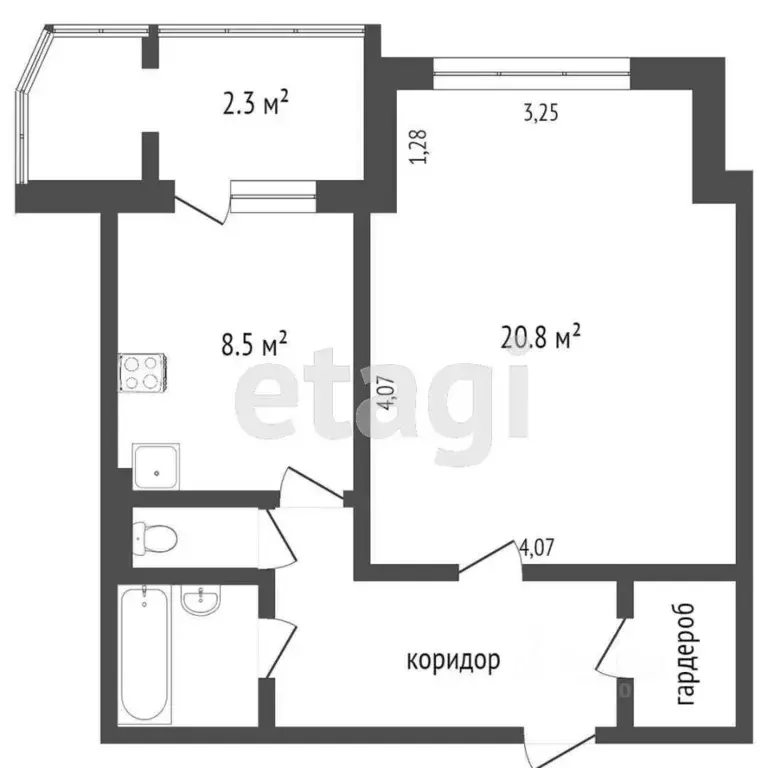 1-к кв. Ханты-Мансийский АО, Сургут ул. Крылова, 41/1 (43.0 м) - Фото 1