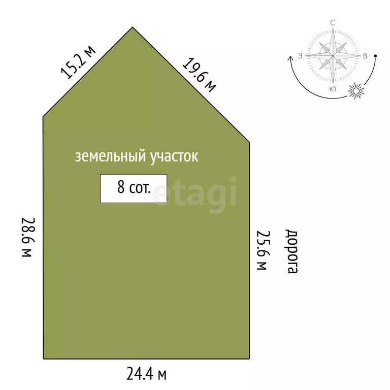 Участок в деревня Падерина, Мальковская улица (8 м) - Фото 1