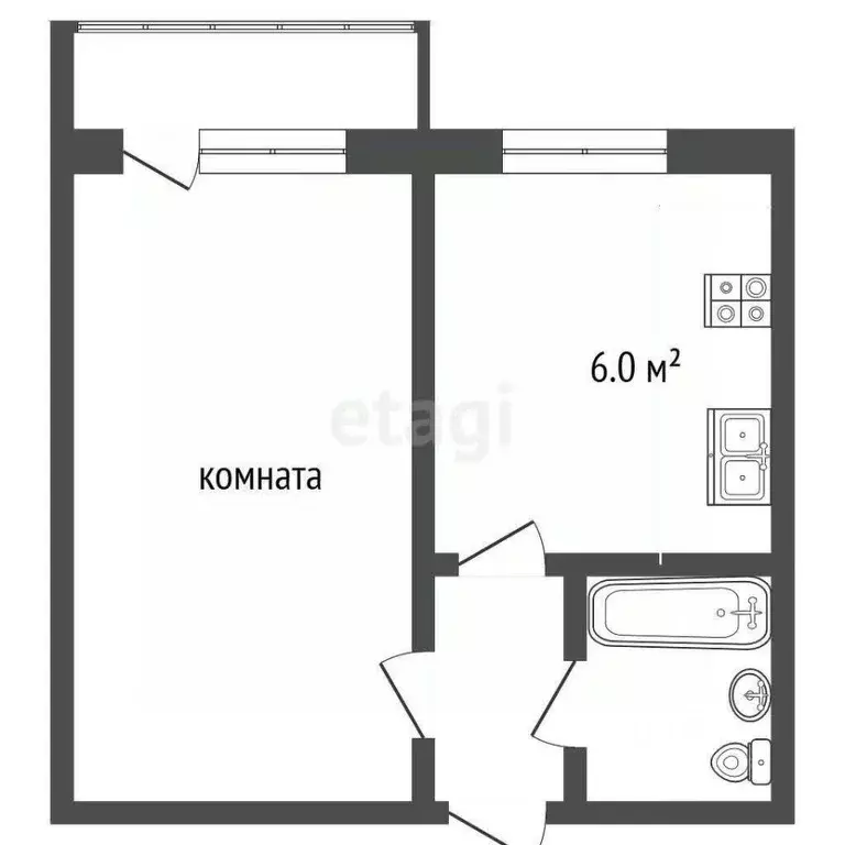 1-к кв. Владимирская область, Муром ул. Экземплярского, 92 (30.8 м) - Фото 1