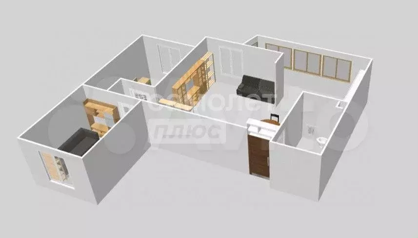 3-к. квартира, 70 м, 1/7 эт. - Фото 0