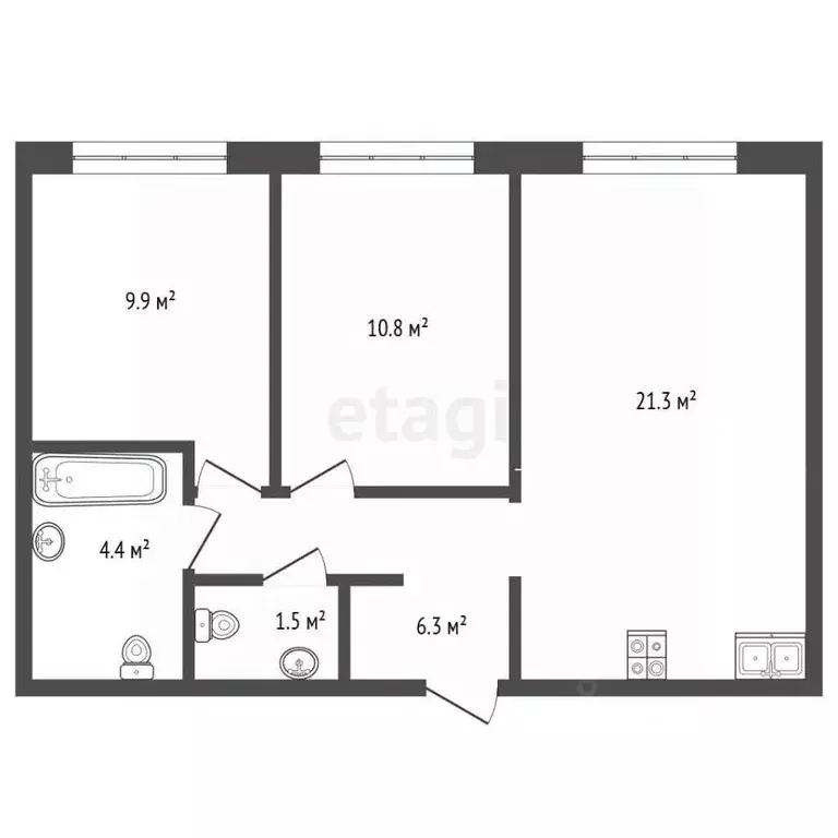 2-к кв. Московская область, Ленинский городской округ, д. Сапроново, ... - Фото 2