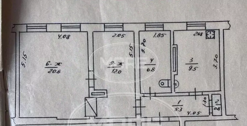 2-к кв. Калининградская область, Гвардейск Калининградская ул. (55.0 ... - Фото 2