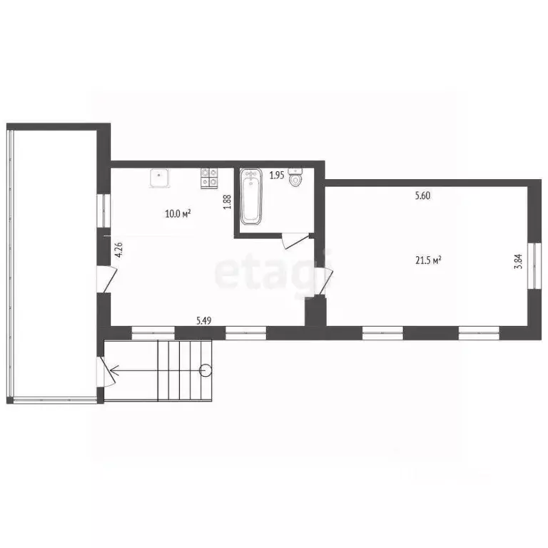 1-к кв. Тюменская область, Тюмень ул. Бабарынка, 65 (47.0 м) - Фото 2