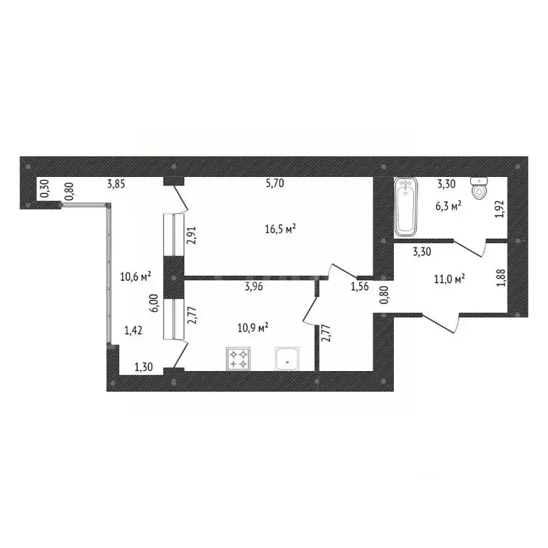 2-к кв. Башкортостан, Уфа Революционная ул., 163 (44.7 м) - Фото 2