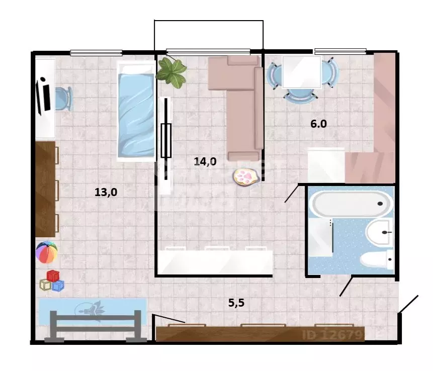 2-к кв. Липецкая область, Липецк ул. И.В. Шкатова, 7 (42.3 м) - Фото 2