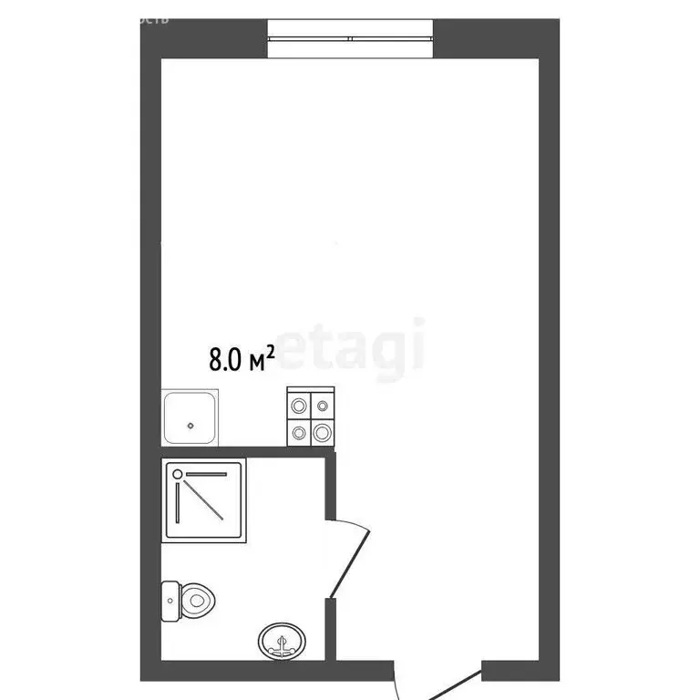 Квартира-студия: Калининград, улица Юрия Гагарина, 7 (25 м) - Фото 1