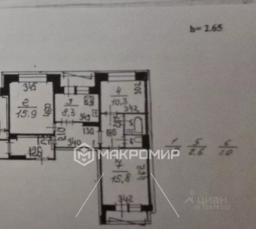 3-к кв. Санкт-Петербург ул. Кораблестроителей, 35К1 (65.6 м) - Фото 2