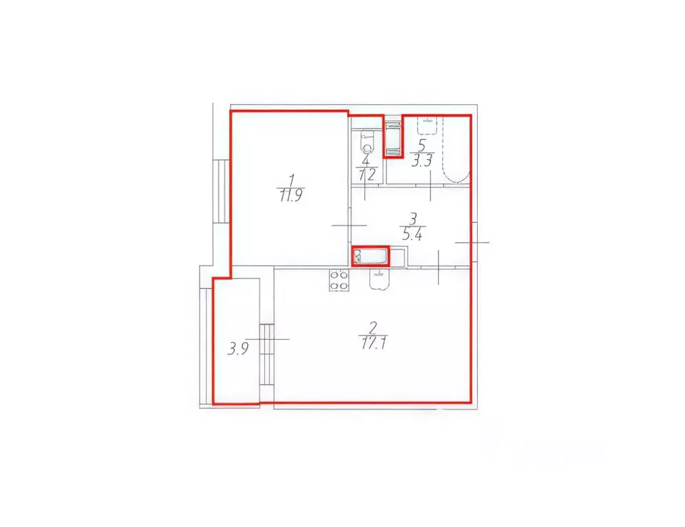 1-к кв. Санкт-Петербург Новолитовская ул., 14 (38.9 м) - Фото 2