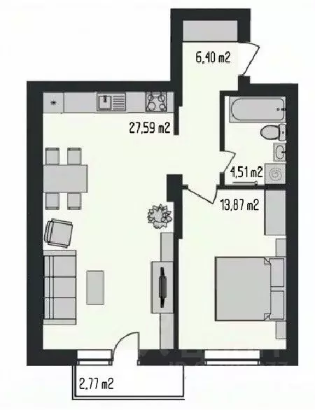 1-к кв. Ханты-Мансийский АО, Ханты-Мансийск ул. Сирина, 56 (54.9 м) - Фото 0