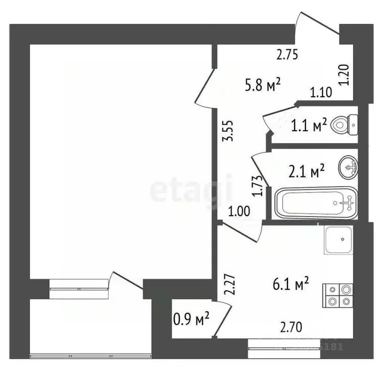 1-к кв. Ростовская область, Ростов-на-Дону Газетный пер., 102/159 ... - Фото 1