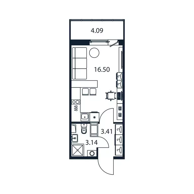 Квартира-студия: Мурино, Романовская улица, 9 (22.6 м) - Фото 1