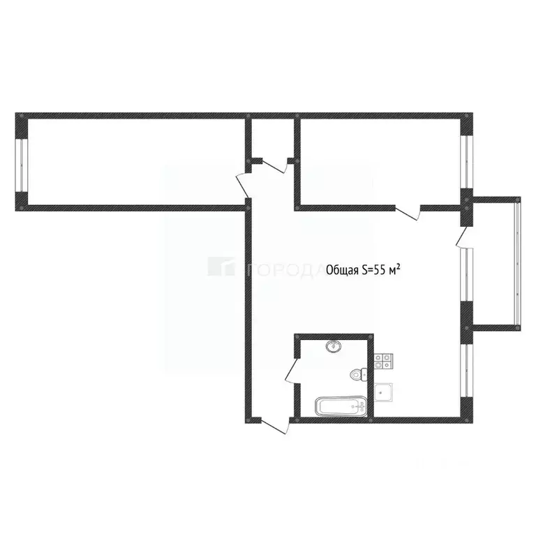 3-к кв. Алтайский край, Барнаул ул. Гоголя, 32 (55.0 м) - Фото 2