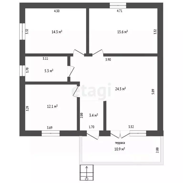 Дом в Крым, Симферополь ул. 25-я Коллективных Садов (89 м) - Фото 1