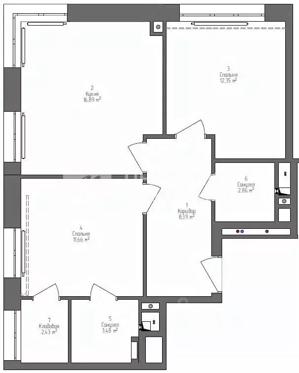 3-к кв. Москва Никулинская ул., 8к1 (58.8 м) - Фото 2