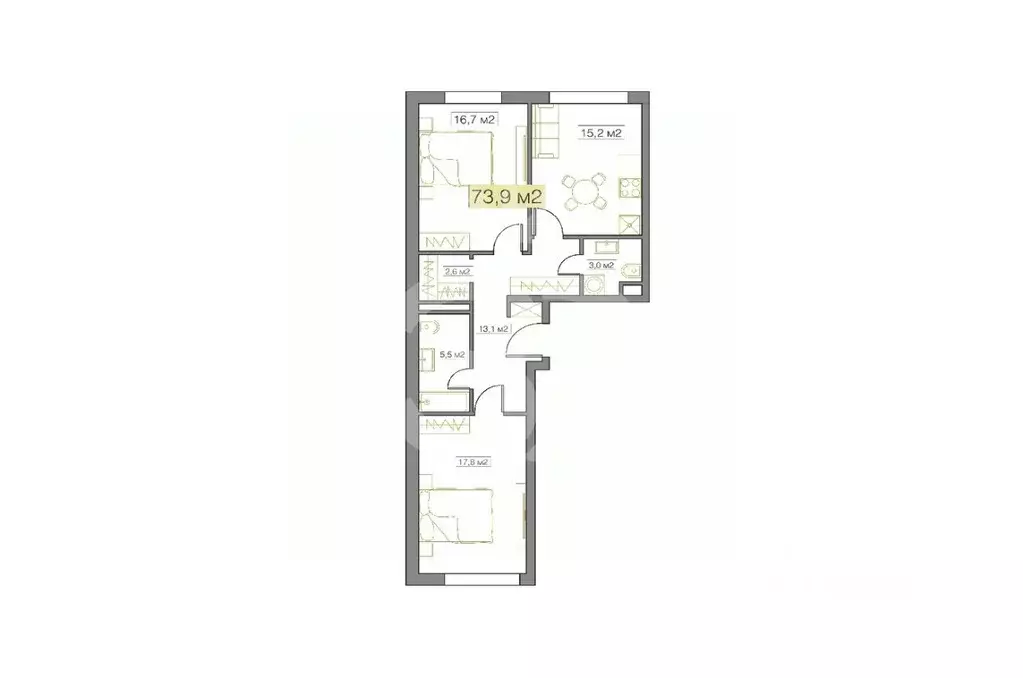 3-к кв. Москва Винницкая ул., 8к3 (74.0 м) - Фото 1