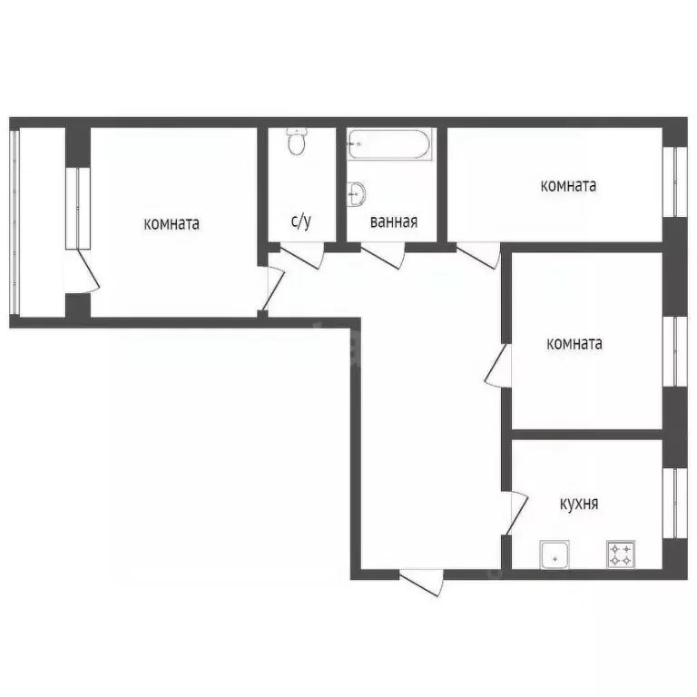 3-к кв. Курганская область, Курган Заозерный жилрайон, 5-й мкр, 3 ... - Фото 2