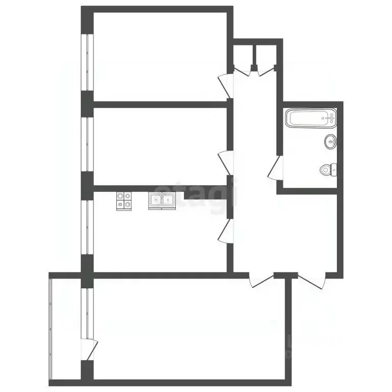 3-к кв. Саха (Якутия), Якутск Октябрьская ул., 28 (65.0 м) - Фото 2