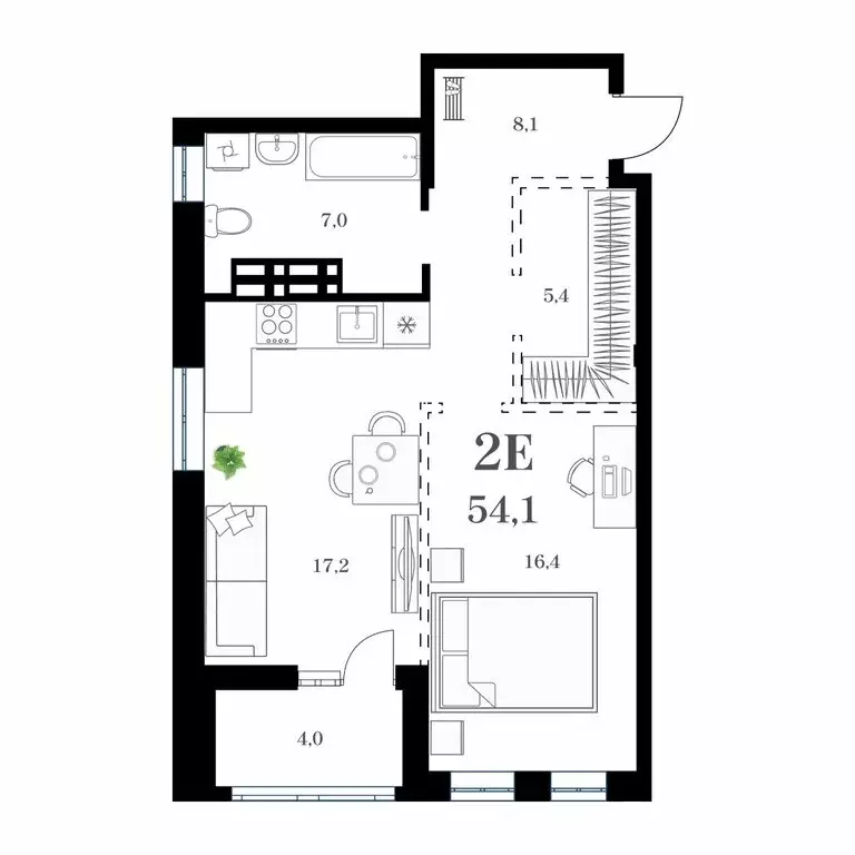 1-комнатная квартира: Владивосток, улица Леонова, 54 (57.15 м) - Фото 1