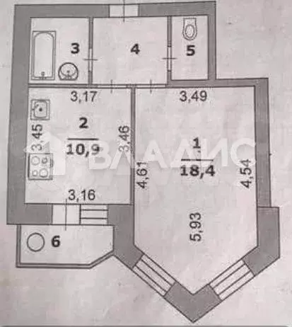 1-к. квартира, 41 м, 5/7 эт. - Фото 0