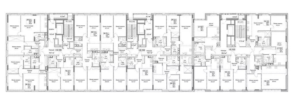 2-комнатная квартира: Нижний Новгород, Новая улица, 38 (83.5 м) - Фото 1