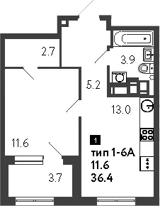 Продаётся 1-к квартира, 38.25 м - Фото 1