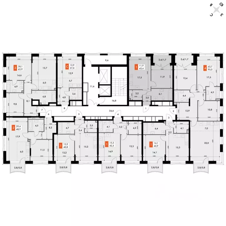 1-к кв. Нижегородская область, Нижний Новгород Черниговская ул. (43.4 ... - Фото 1