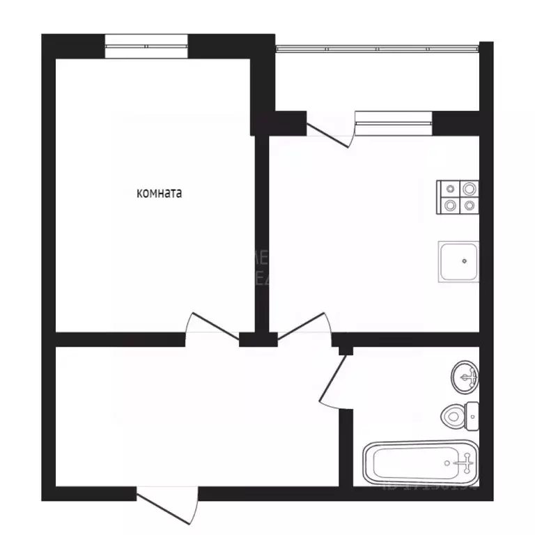 1-к кв. Тюменская область, Тюмень ул. Газовиков, 49 (32.3 м) - Фото 2