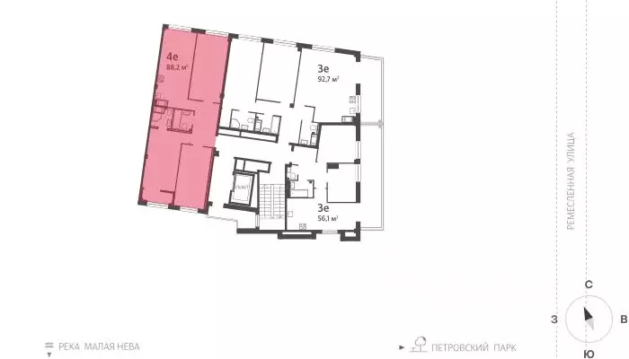 3-к кв. Санкт-Петербург Ремесленная ул., 15 (88.1 м) - Фото 1