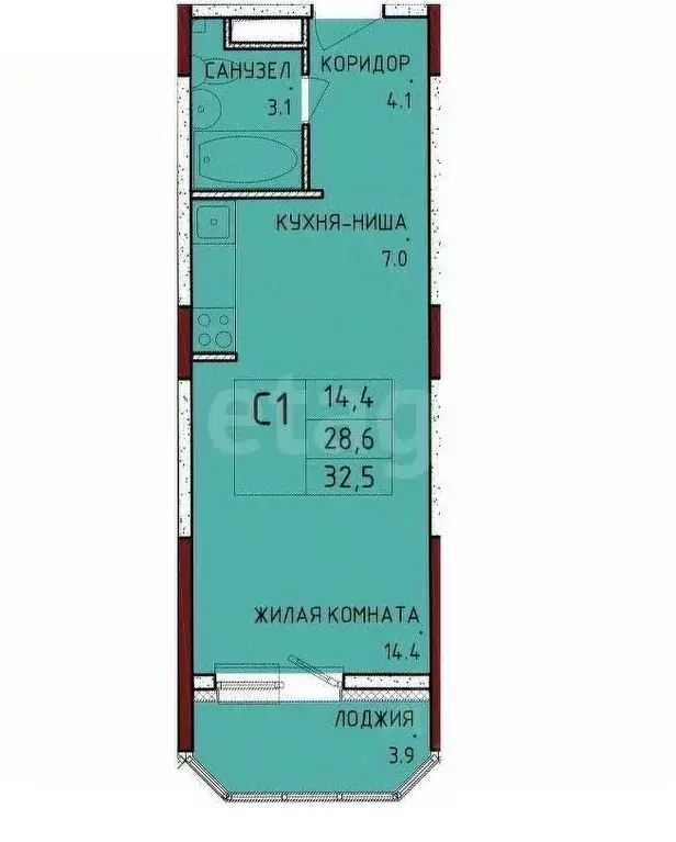 Студия Тульская область, Тула городской округ, с. Осиновая Гора ул. ... - Фото 1