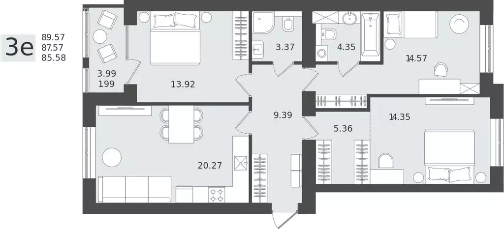 Квартира-студия: Калининградская область, Пионерский (87.57 м) - Фото 1