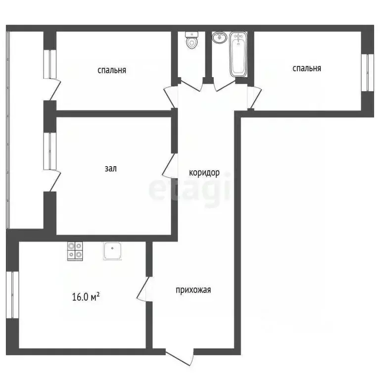 3-к кв. Тамбовская область, Тамбов Астраханская ул., 1 (117.8 м) - Фото 2