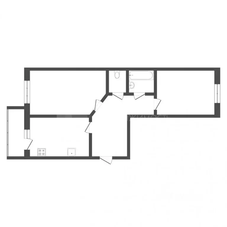 2-к кв. Тюменская область, Тюмень Широтная ул., 158 (61.1 м) - Фото 2