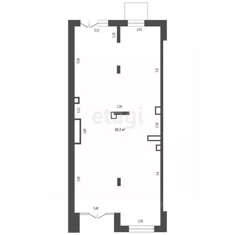 Торговая площадь в Тюменская область, Тюмень ул. Новоселов, 96 (88 м) - Фото 2