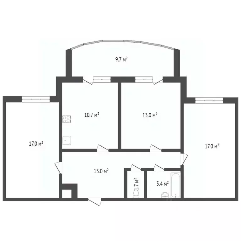 3-к кв. Костромская область, Кострома Самоковская ул., 7 (96.4 м) - Фото 1